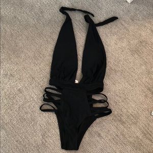 Black one piece swimsuit